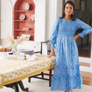 Pink City Prints Smocked Floral Dress